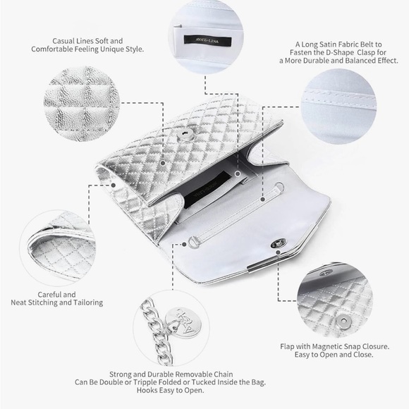 Silver Handbag - New In Box - Picture 3 of 5